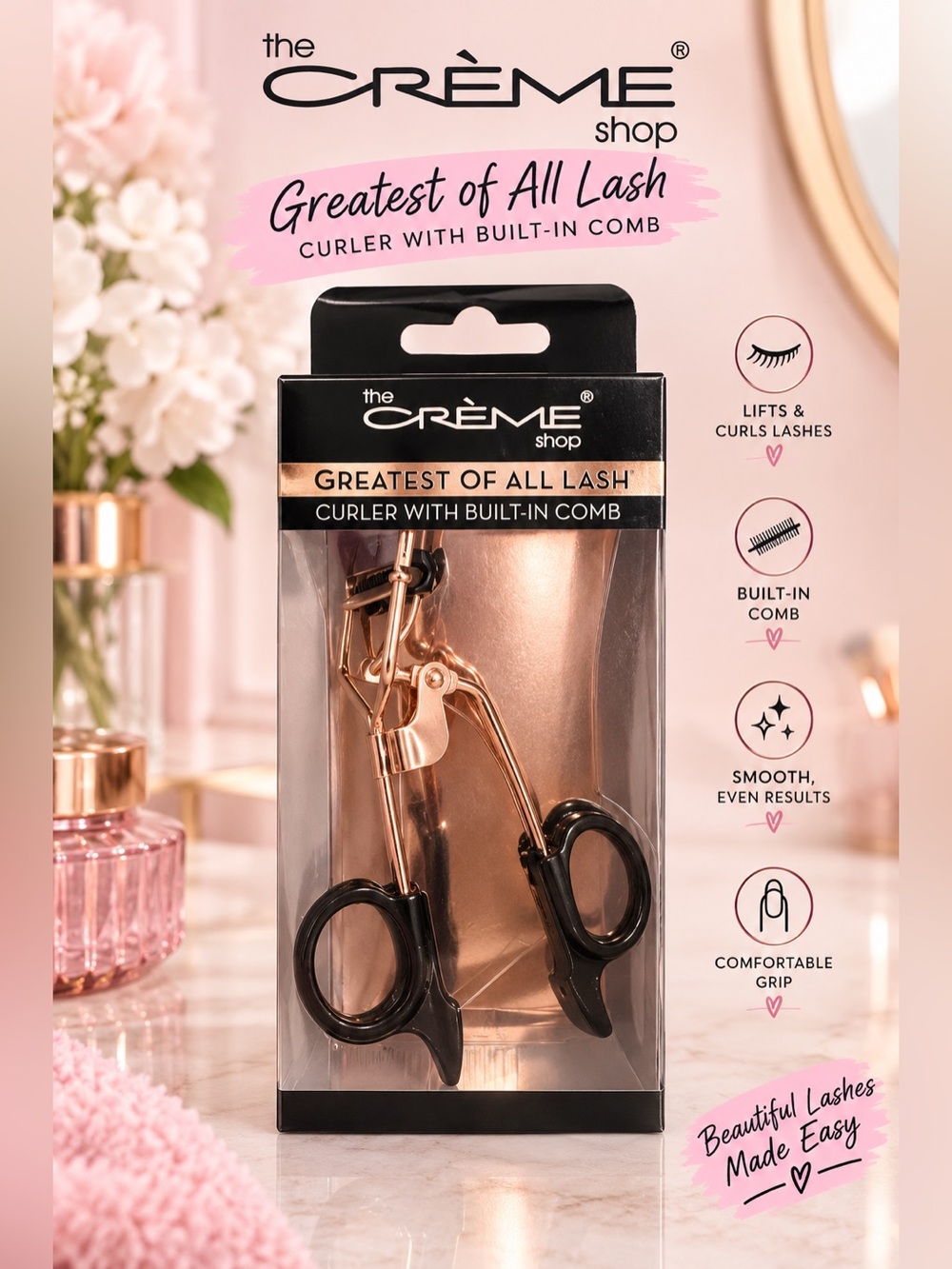 the CRรME Shop Greatest of All Lash Curler with Built-In Comb